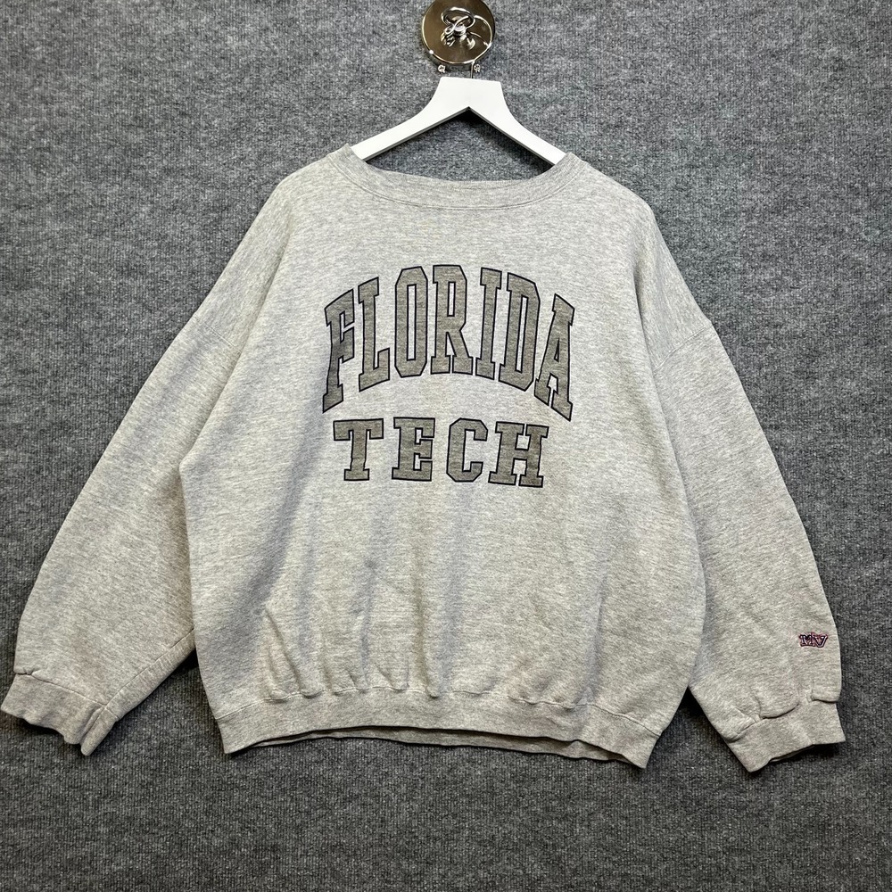 Vintage MV Sport Florida Tech Sweatshirt Men's Gray Fleece USA Made Casual - 2XL